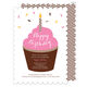 Pink Frosting Birthday Cupcake Invitations Image 6 of 6